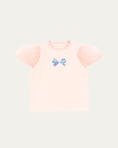 Konges Slojd Kids' Girl's Ballerina Puff Sleeve T-shirt In White