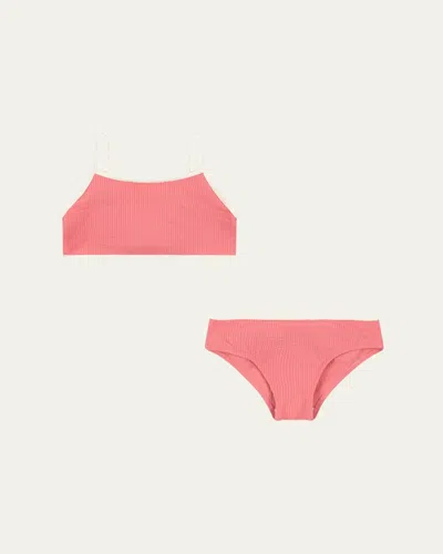 Konges Slojd Kids' Girl's Bowie Ribbed Bikini In Bubblegum