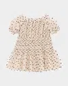 Konges Slojd Girl's Coco Heart-print Dress In Ecru