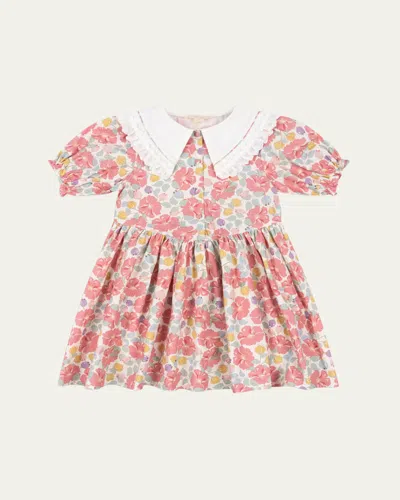 Konges Slojd Kids' Girl's Coeur Multicolor-print Dress In Fleur Anglaise