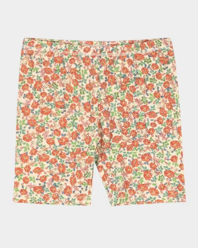 Konges Slojd Kids' Girl's Dainty Floral-print Biker Shorts In Kaluka