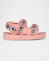 Konges Slojd Girl's Flower Printed Grip-strap Sandals, Baby/toddler/kids In Pink