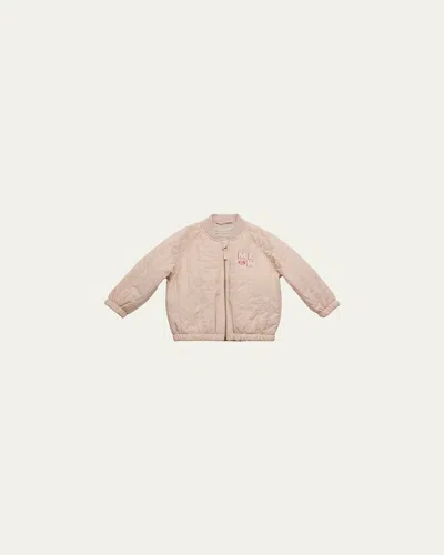 Konges Slojd Kids' Girl's Juno Kitty Bomber Jacket In Neutral