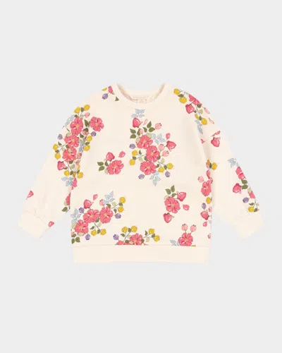 Konges Slojd Kids' Girl's Loupy Lou Floral-print Sweatshirt In Fleuri