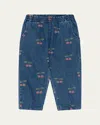 Konges Slojd Margot Frill Printed Jeans In Ma Grande Cerise Denim