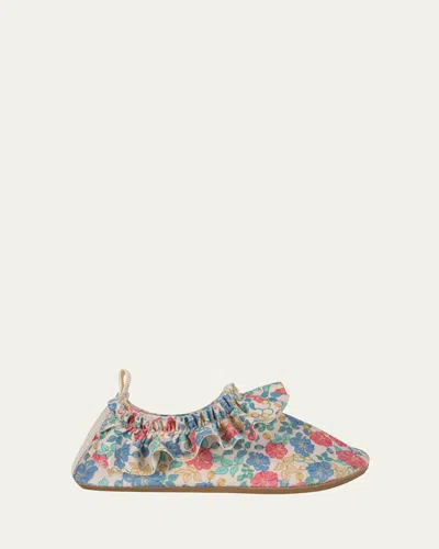 Konges Slojd Girl's Manuca Floral Ruffled Swim Shoes, Kids In Multi