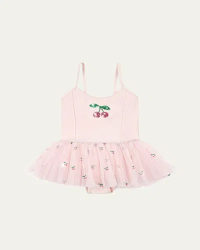 Konges Slojd Kids' Girl's Marina Cherry-print Tutu Dress In Pink