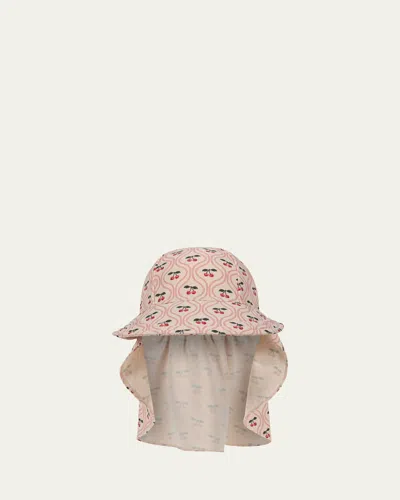 Konges Slojd Kids' Girl's Merle Cherry Sun Hat In Pink