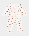 Konges Slojd Girl's Minnie Rose Motif Coverall In Rose Red