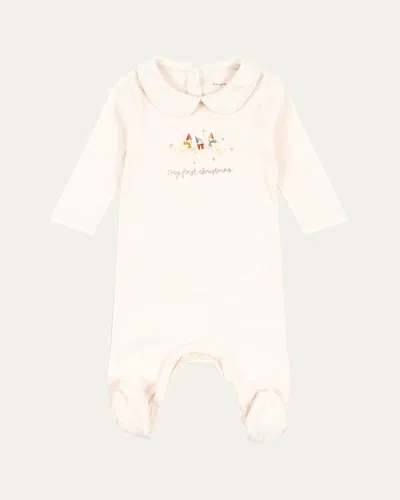 Konges Slojd Kids' Girl's My First Christmas Holiday Bodysuit In Antique White