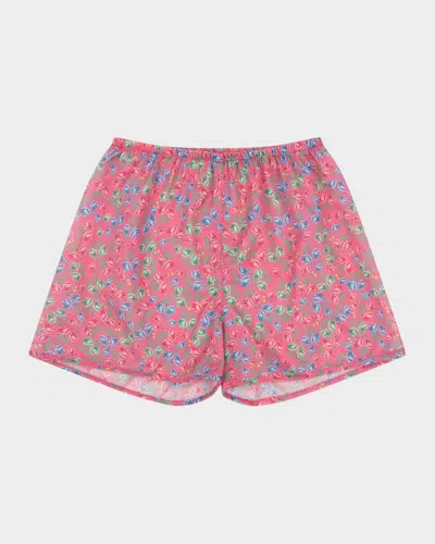 Konges Slojd Kids' Girl's Pacey Rose-print Shorts In Pink