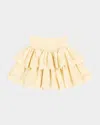 Konges Slojd Organic Cotton Smocked Posey Skirt In Yellow