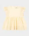 Konges Slojd Girl's Posey Embroidered Ruffle Top In Yellow