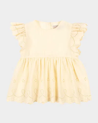 KONGES SLOJD GIRL'S POSEY EMBROIDERED RUFFLE TOP