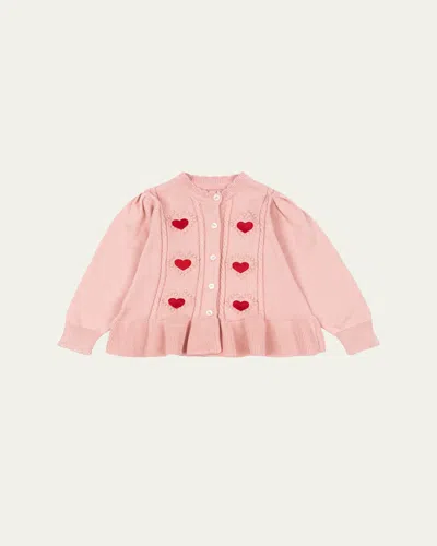 Konges Slojd Kids' Girl's Soleil Peplum Cardigan In Multi