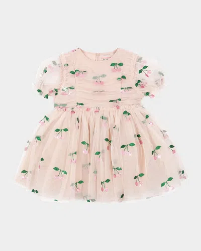 Konges Slojd Kids' Girl's Tullie Puff Sleeve Dress In Pink