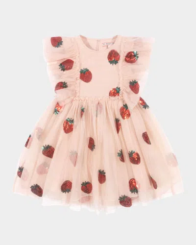 Konges Slojd Kids' Girl's Yvonne Sequin Strawberry Frill Dress