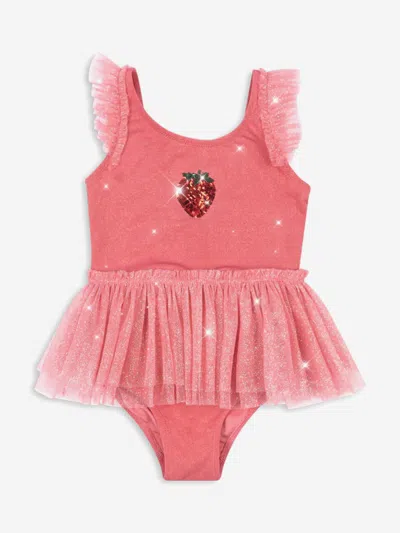 Konges Slojd Kids' Girls Amandine Swimsuit In Pink