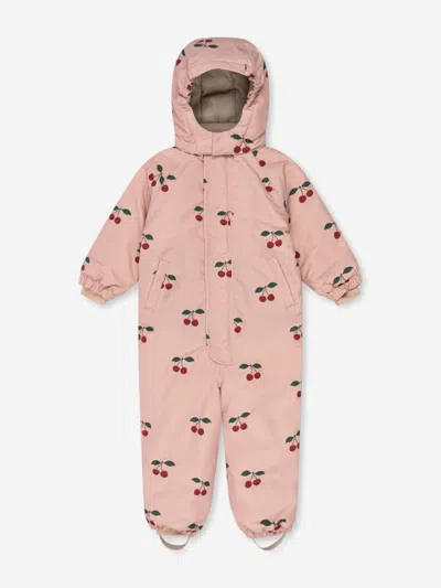 Konges Slojd Kids' Girls Award Chery Snowsuit In Pink