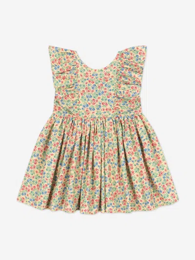 Konges Slojd Babies' Girls Cianna Floral Dress In Brown