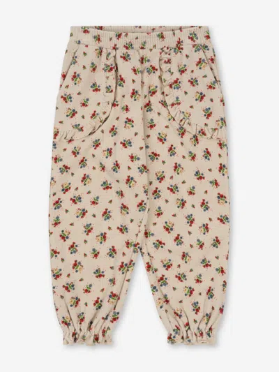 Konges Slojd Babies' Girls Floral Itty Frill Joggers In Multicoloured