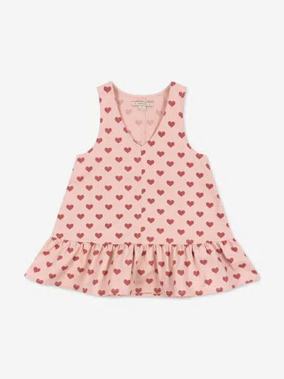 Konges Slojd Girls Hearts Fen Dress In Pink