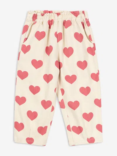 Konges Slojd Babies'  Girls Hearts Magot Frill Pants In Ivory