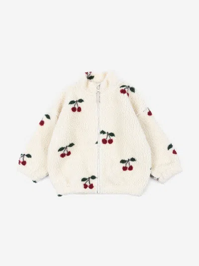 Konges Slojd Kids' Girls Jody Cherry Teddy Jacket In White