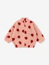 Konges Slojd Girls Jody Ladybug Teddy Jacket In Pink