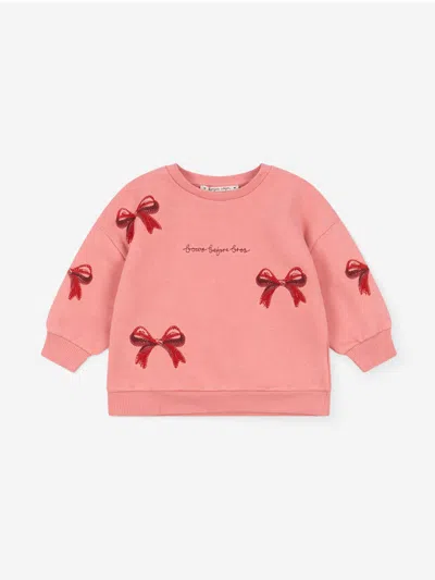 Konges Slojd Kids' Girls Lou Bow Sweatshirt In Black