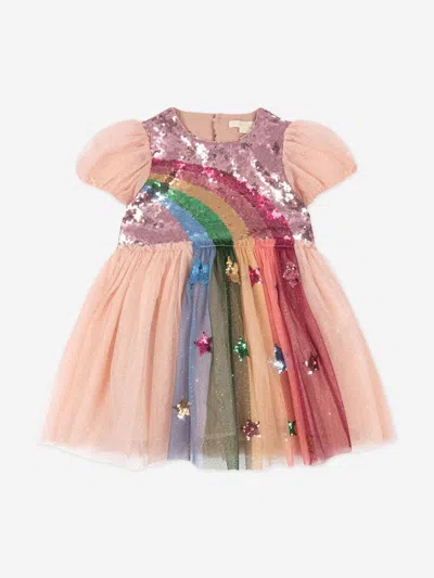 Konges Slojd Babies' Girls Odette Rainbow Dress In Pink