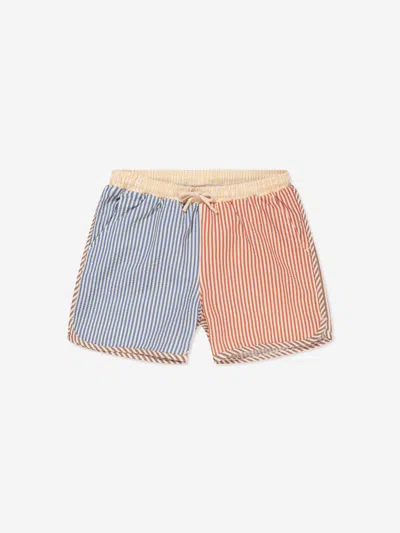 Konges Slojd Babies' Girls Seer Striped Asnou Swim Shorts In Blue