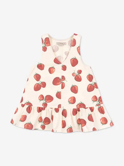 Konges Slojd Babies' Girls Strawberry Fen Dress In Ivory