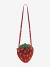 Konges Slojd Girl's Strawberry-shaped Glitter Shoulder Bag In Red