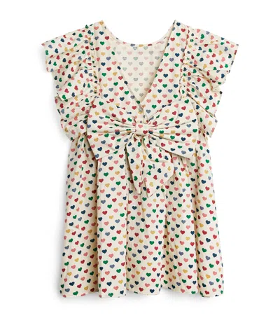 Konges Slojd Kids' Heart Print Evia Bow Dress