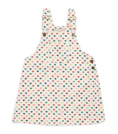 Konges Slojd Kids' Heart Print Frankie Dungaree Dress