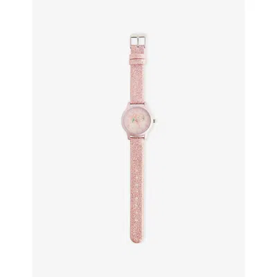 Konges Slojd Kids' Ids' Glitter Metal And Nylon Watch Horn Stars In Pink