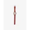 Konges Slojd Ids' Cherry Metal And Nylon Watch In Red