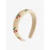Konges Slojd Ids' Cherry-pattern Beaded Headband In Red