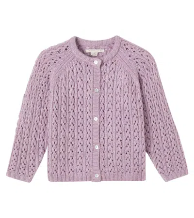 Konges Slojd Kids' Konges Sløjd Isa Wool-blend Cardigan In Purple