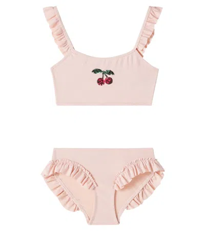 Konges Slojd Kids' Jade Embellished Bikini In Pink
