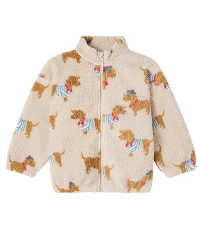 Konges Slojd Kids' Konges Sløjd Jody Printed Fleece Jacket In Neutral