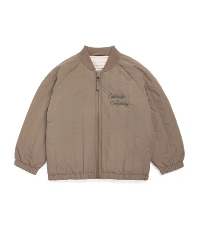Konges Slojd Kids' Juno Bomber Jacket In Brown