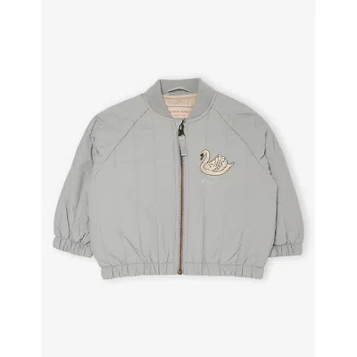 Konges Slojd Kids' Juno Embroidered Bomber Jacket 12 Months-10 Years Slee In Sleet