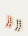Konges Slojd Kid's 2-pack Fine Jacquard Socks In Multi