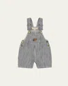Konges Slojd Kid's Fender Striped Organic Cotton Overalls In Naval Stripe