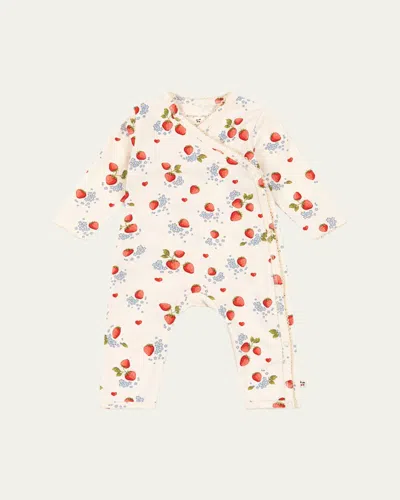 Konges Slojd Kid's Fruit Motif Coverall In Marmalade