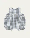 Konges Slojd Kid's Kim Gingham Romper In Captains Blue Check