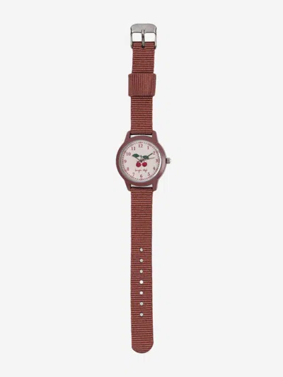 Konges Slojd Kids Cherry Watch In Brown