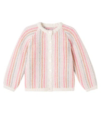 Konges Slojd Kids' Konges Sløjd Kiri Striped Wool And Cotton Cardigan In Multi